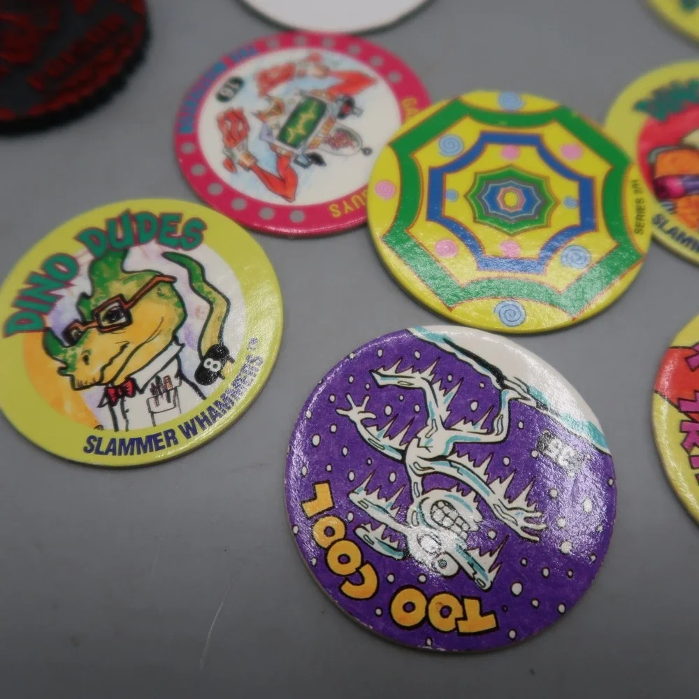 1990s Pog Slammers Mixed Lot Of 200 Slammers Plastic Metal 90s Style